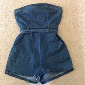 Windsor Denim blue look Adult Medium one piece strapless